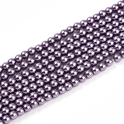 Baking Paint Pearlized Glass Pearl Bead Strands HY-N002-2mm-A14-1