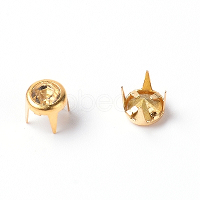 Brass Glass Rhinestone Spikes LS-FIND-WH0070-82A-01-1