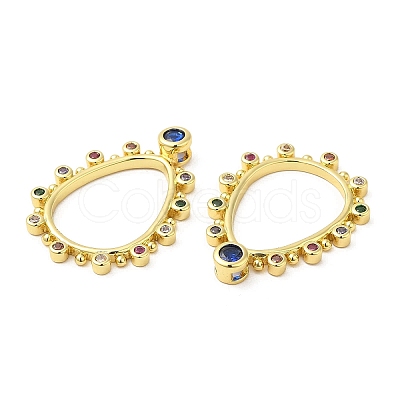 Brass Pave Cubic Zirconia Pendants KK-Z028-03G-1