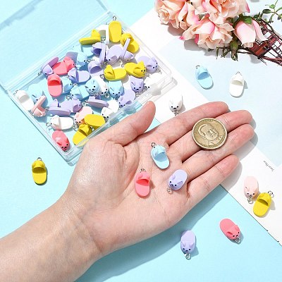 50Pcs Opaque Resin Pendants RESI-CJ0004-46-1