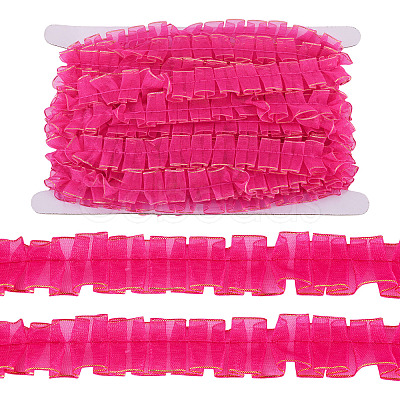 10M Double Layer Polyester Lace Ribbon OCOR-TA0004-14G-1