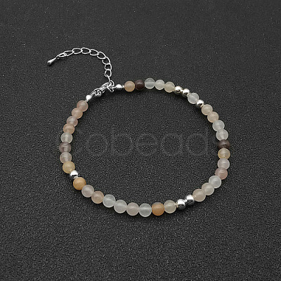 Natural Sunstone  Bead Bracelet ZW6419-1-1