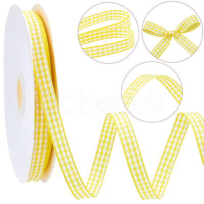 50 Yards Tartan Pattern Polyester Ribbon OCOR-CY0003-72A-1