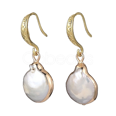 Electroplated Natural Keshi Pearl Dangle Earrings EJEW-JE06709-1