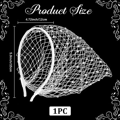 1Pc Mesh Veil Cloth Hair Bands OHAR-CP0001-32-1