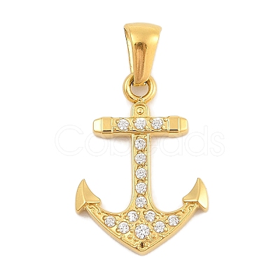 Ion Plating(IP) 304 Stainless Steel Micro Pave Cubic Zirconia Pendants STAS-D112-03G-07-1