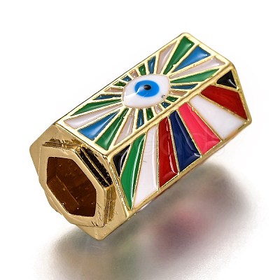 Brass Enamel Pendants ZIRC-I052-15D-1