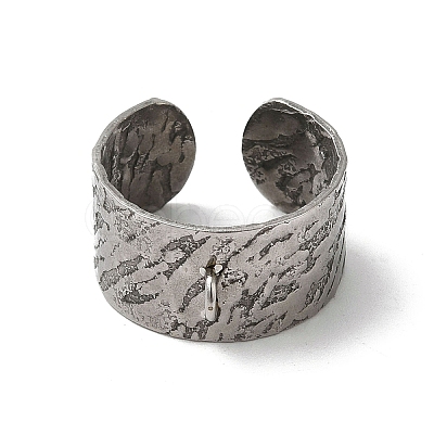 Tarnish Resistant 304 Stainless Steel Cuff Ring Settings STAS-E202-01P-1