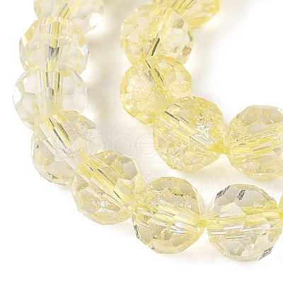 Crackle Transparent Glass Beads Strands GLAA-N068-06A-07-1