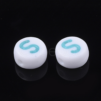 Initial Acrylic Beads X-OACR-E001-20S-1