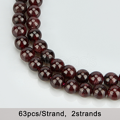 Natural Garnet Beads Strands G-OC0001-25-6mm-1