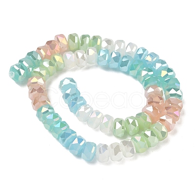 Electroplate Transparent Glass Beads Strands EGLA-K015-17-1