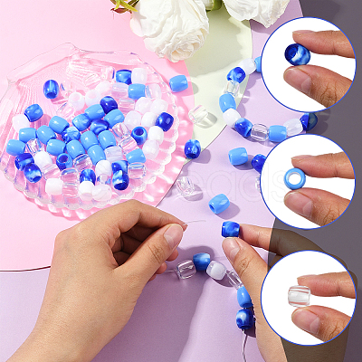 120Pcs 4 Styles ABS Plastic Imitation Pearl European Beads FIND-SC0019-27B-1