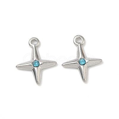 304 Stainless Steel Rhinestone Pendants X-STAS-L308-04A-P-1
