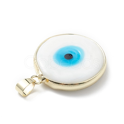 Handmade Evil Eye Lampwork Pendants LAMP-F031-03G-03-1