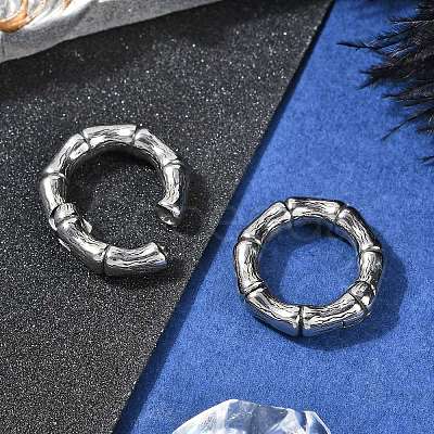 Bamboo Joint Ring 316 Surgical Stainless Steel Hoop Nose Rings EJEW-G416-19C-AS-1