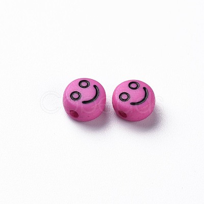 Opaque Camellia Acrylic Beads X-MACR-N008-42-C07-1