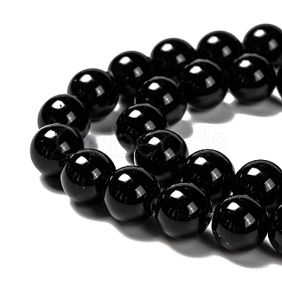 Natural Eyeless Obsidian Beads Strands G-K123-06-14mm-1