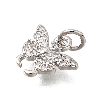 Rack Plating Brass Micro Pave Cubic Zirconia Charms KK-I716-05P-1