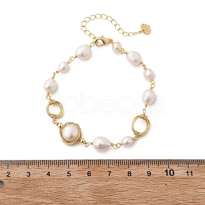Pearl Beaded Bracelets BJEW-P350-02G-1