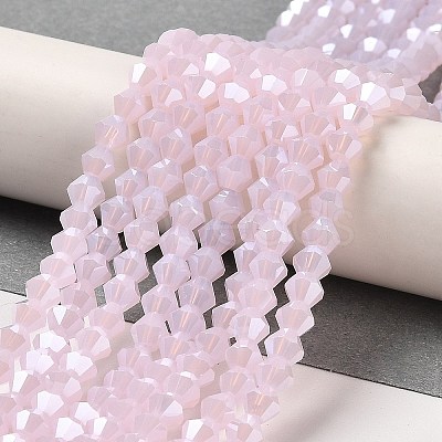 Imitation Jade Electroplate Glass Beads Strands GLAA-F029-J4mm-C02-1