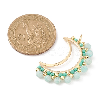 Natural Amazonite Faceted Round Pendants PALLOY-MZ00169-01-1