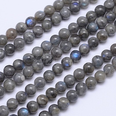 Natural Labradorite Round Bead Strands X-G-I156-01-8mm-1