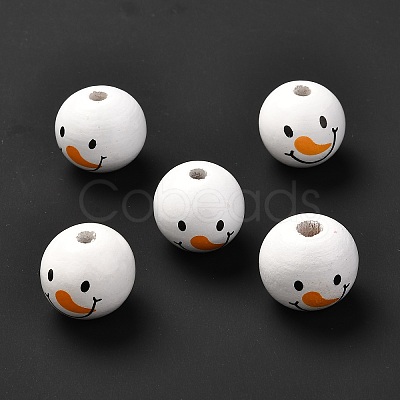 Printed Wood European Beads LS-WOOD-F011-01-1