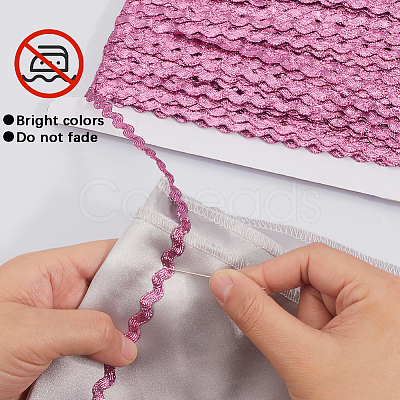 3 Rolls Polyester Glitter Wavy Fringe Trim Ribbon OCOR-GF0004-45A-1