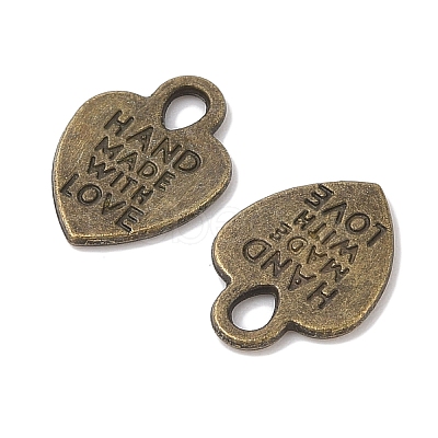 Tibetan Style Alloy Heart Charms X-TIBEP-Q035-07AB-NR-1