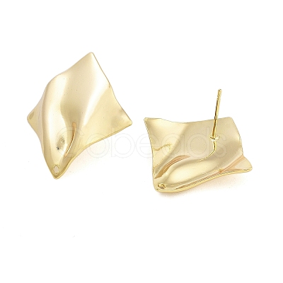 Brass Stud Earrings Findings EJEW-B063-02G-01-1