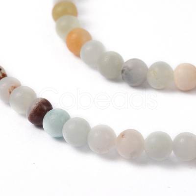 Natural Flower Amazonite Round Bead Strands X-G-D608-4mm-1