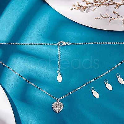 6Pcs 925 Sterling Silver Oval Charms STER-PH0002-48-1