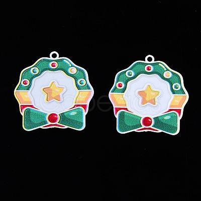 Spray Painted Brass Pendants KK-Q281-012-1