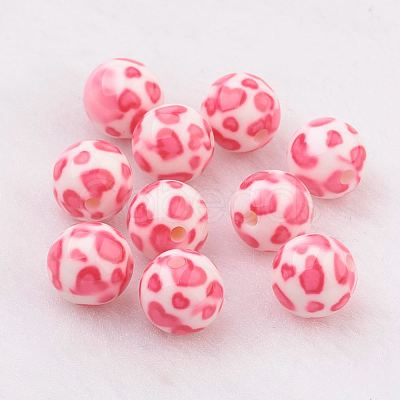 Spray Painted Resin Beads GLAA-F049-A17-1