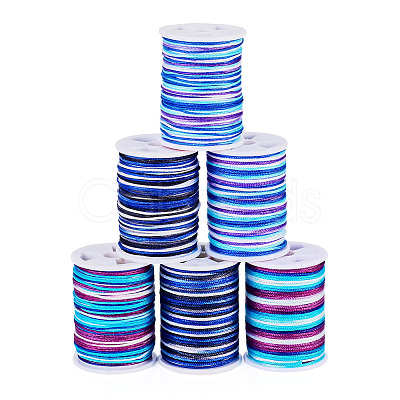 6Rolls 6 Styles Segment Dyed Polyester Thread NWIR-TA0001-47C-1