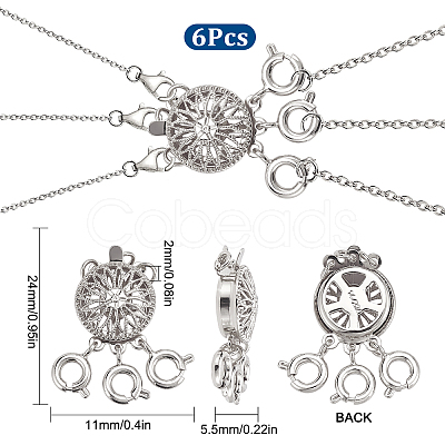 SUNNYCLUE 3-Strand 6-Hole Brass Box Clasps FIND-SC0003-31P-1