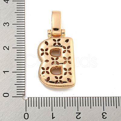Brass Micro Pave Clear Cubic Zirconia Pendants KK-B099-01G-B-1