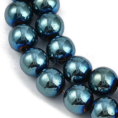 Electroplated Synthetic Magnetic Hematite Beads Strands G-G174-L01-1