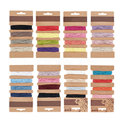 8 Cards 8 Styles Waxed Cotton Cord Set OCOR-PH0006-38-1