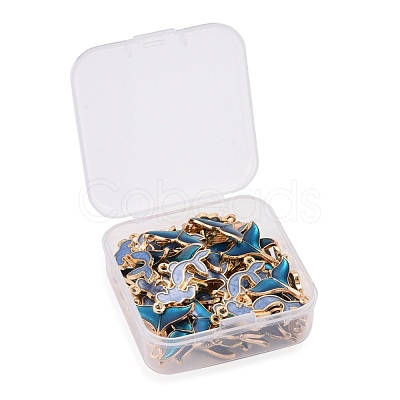 50Pcs 2 Style Alloy Enamel Pendants ENAM-LS0001-10LG-1