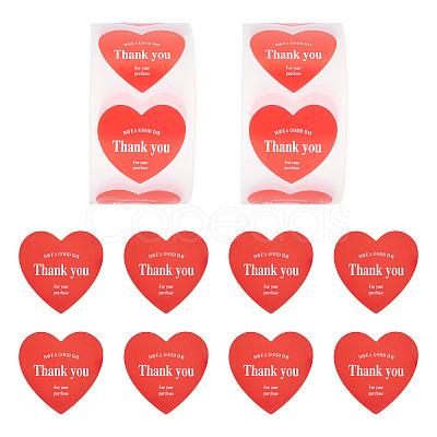 2Roll Heart with Thank You Roll Stickers DIY-TA0013-58C-1