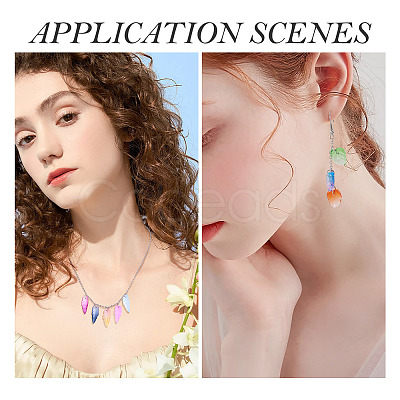 120Pcs 2 Styles Autumn Theme Two-Tone Transparent Glass Charms EGLA-TA0013-49-1