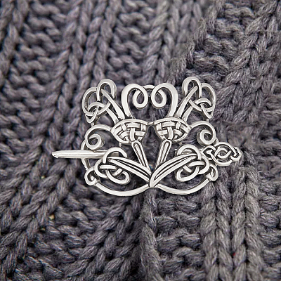 Viking Alloy Hair Clip with Hair Sticks OHAR-WH0001-04C-1