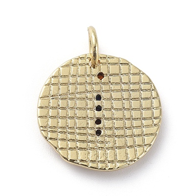 Brass Micro Pave Cubic Zirconia Pendants ZIRC-G157-03F-01G-1