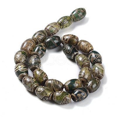 Tibetan Style dZi Beads Strands TDZI-E005-01Q-1