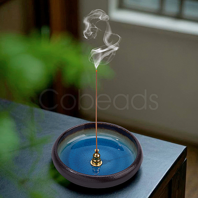 4Pcs 4 Styles Alloy & Porcelain Incense Holder AJEW-DC0003-71-1