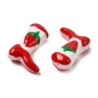 Boot Baking Paint Glass Enamel Beads LAMP-C020-02R-1