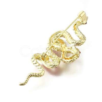 Snake Aolly Rhinestone Brooches JEWB-V008-01LG-01-1