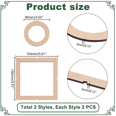 2Pcs Wooden Thread Winding Plate DIY-WH0888-026-1